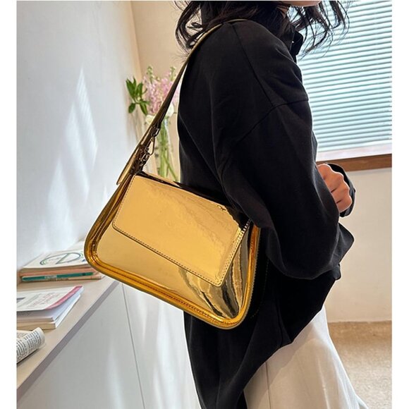 Women's Silver Evening Hobo Tote Handbag Satchel Clutch Crossbody Bags - Picture 2 of 8